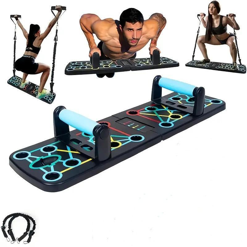 Transform Your Workout with the 14-in-1 Foldable Push-Up Board - Perfect for Home & Gym Muscle Training!
